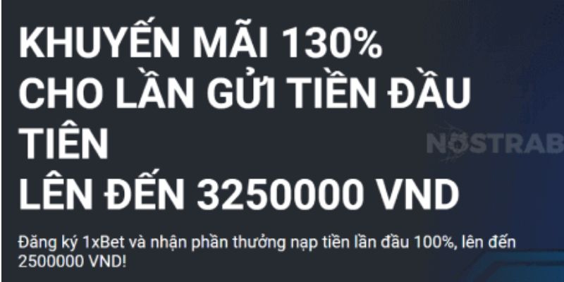 1XBET - Đăng ký thể thao nhận ngay tiền thưởng 3.250.000 VNĐ